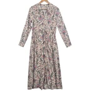 Anthropologie Tylho Womens‎ S Floral Cottagecore Button Front Midi Dress